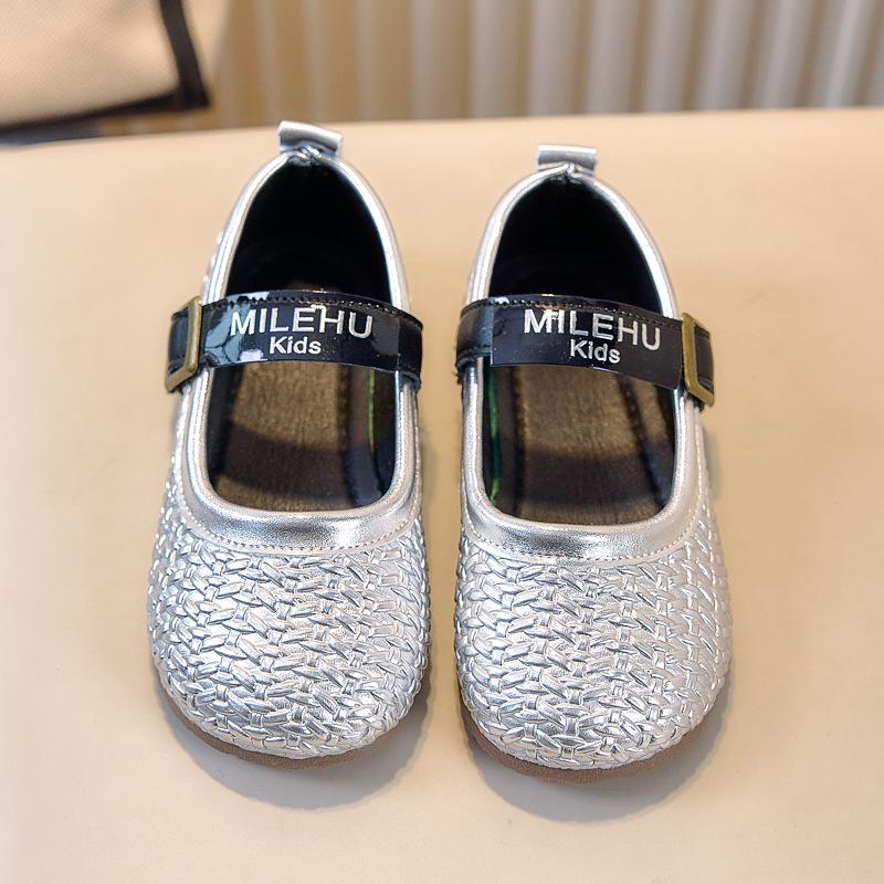 Girls' Versatile Woven Driving Shoes - Autumn 2025 Collection, Solid Color, Ages 3-12