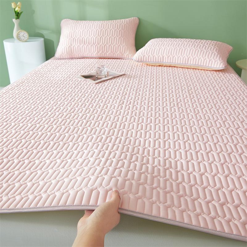 

Літній охолоджуючий постільний набір з трьох предметів з крижаного шовку: Працюючий матрац з латексу для комфорту кондиціонування повітря. Pillowcase Pair 48*74cm