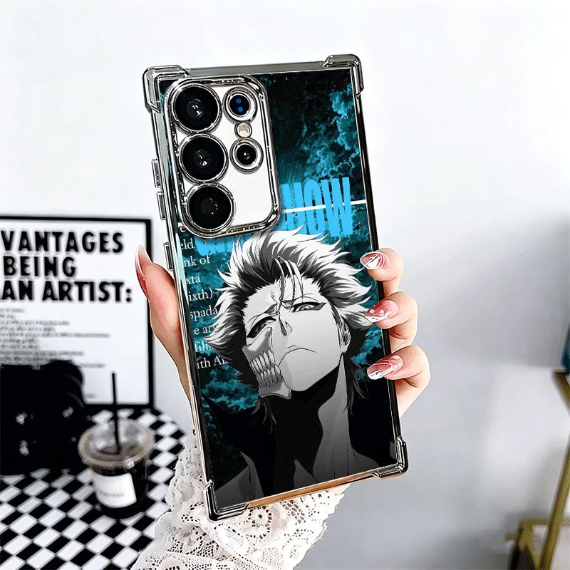 Bleach Grimmjow 6 Plating Phone Case For Samsung Galaxy S24 S25 FE S26 Edge S23 Ultra S22 S21 Plus S20 Anti-Fall Airabag Cover