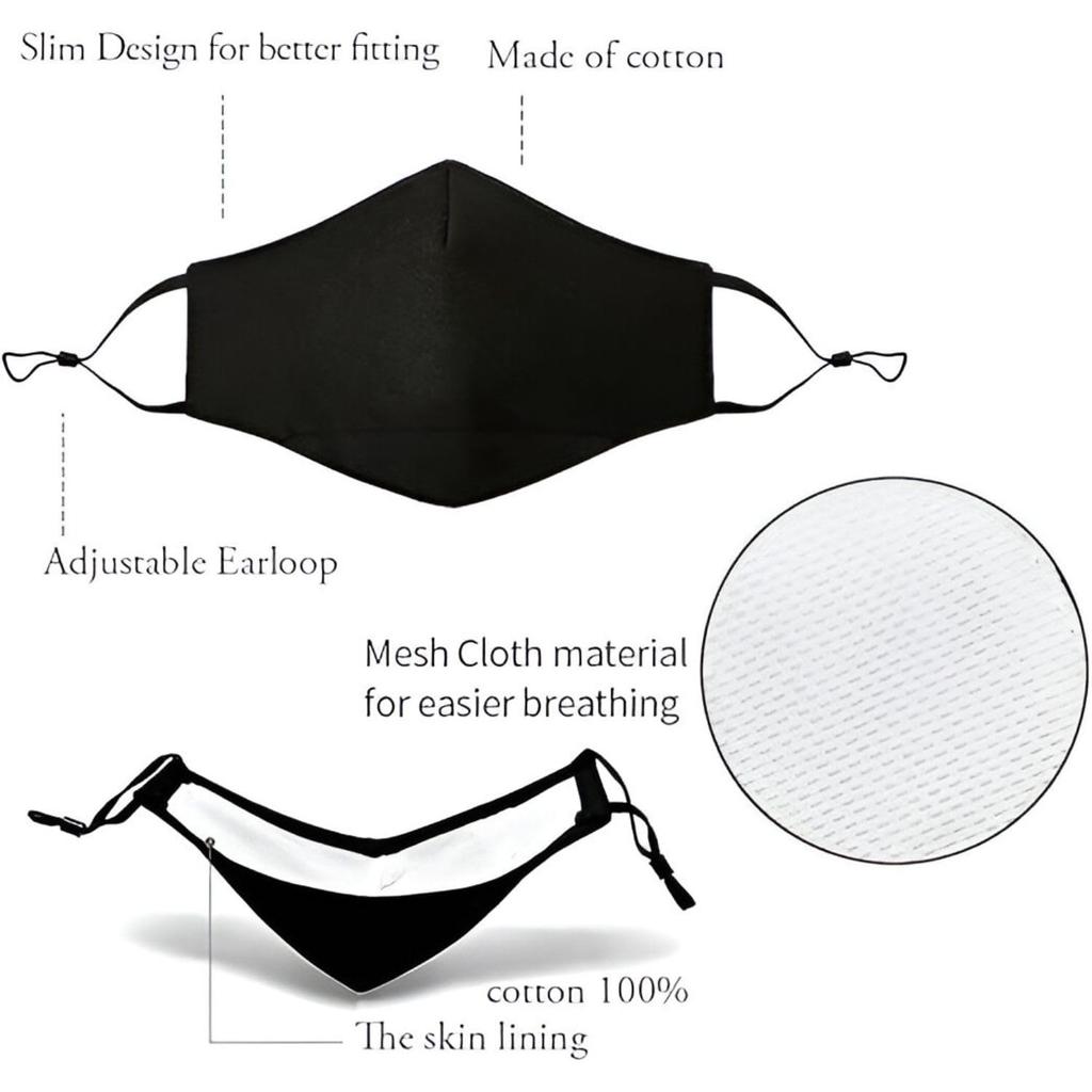 GRAPE Cotton Mask for Men & Women I Skin Friendly Cotton Washable Fabric I Light Weight & Comfortable Adjustable Masks for Men I Women I Kids I Adul