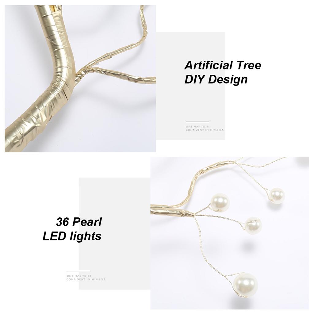 36/72/108 Bonsai Tree Led Lamp Table Usb Room Fairy Bedside Light 8modes Wire Bedroom Tabletop Night Switch Lights Christmas Diy