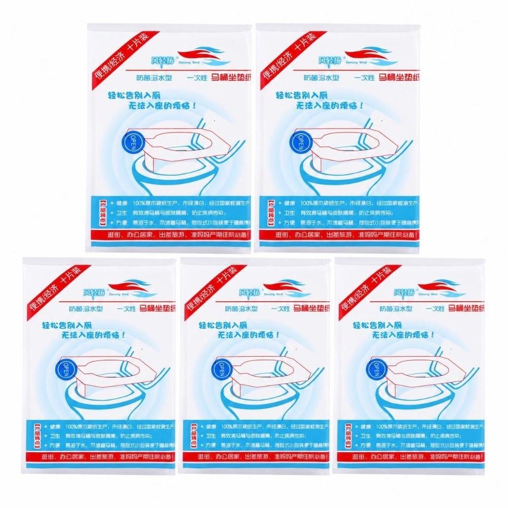 50 PCS Disposable Toilet Seat Mats 10pcs Per Pack Toilet Paper Pads Toilet Covers  Public Restroom
