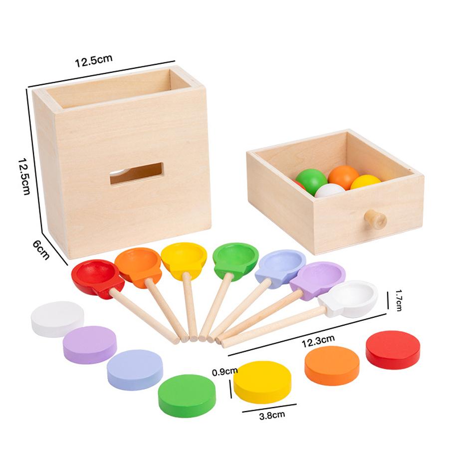 

Kids Wooden Montessori Sensory Toys Permanence Objects Target Coin Box Color Ball Sorting Games Fine Motor Skill Education Toys
