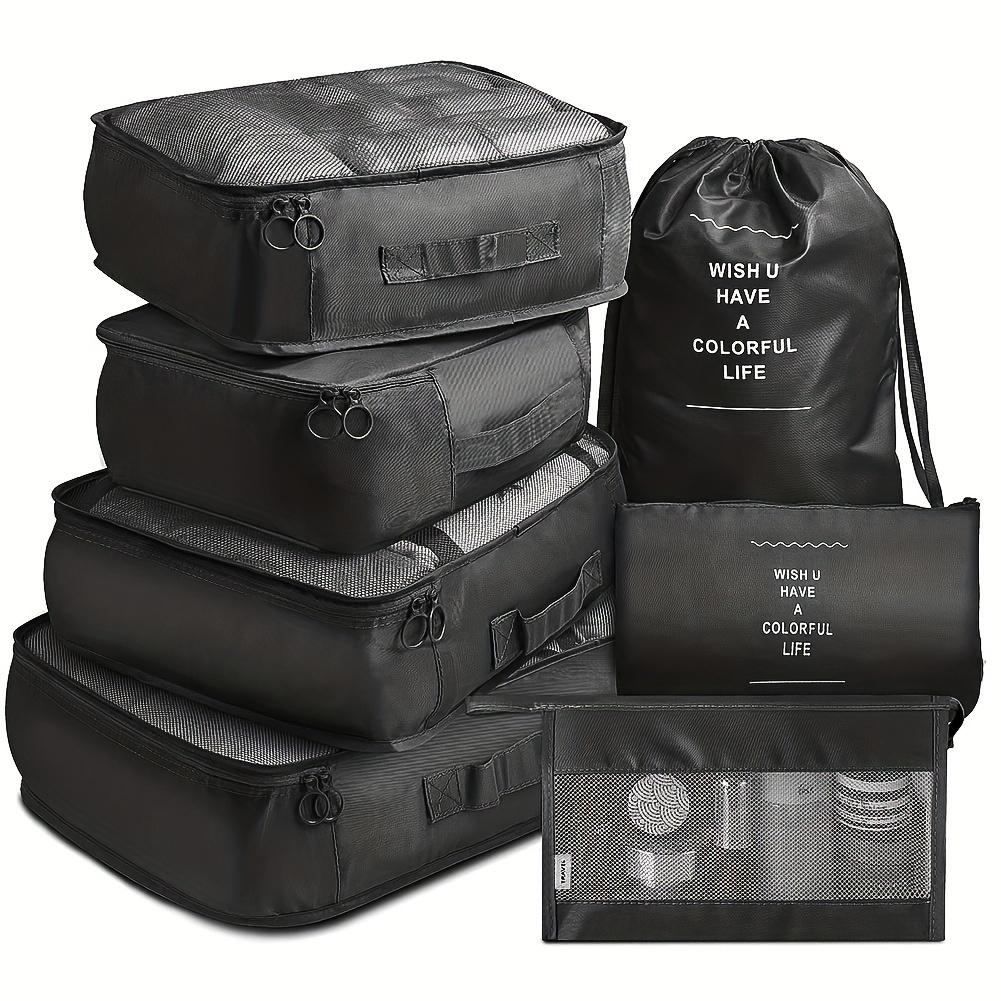 7Pcs/set Travel Luggage Packing Organizers Set With Toiletry Bag, Clothing Classification Storage Bag
