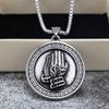 Retro Stainless Steel Men's Hand of Prayer Pendant Necklace