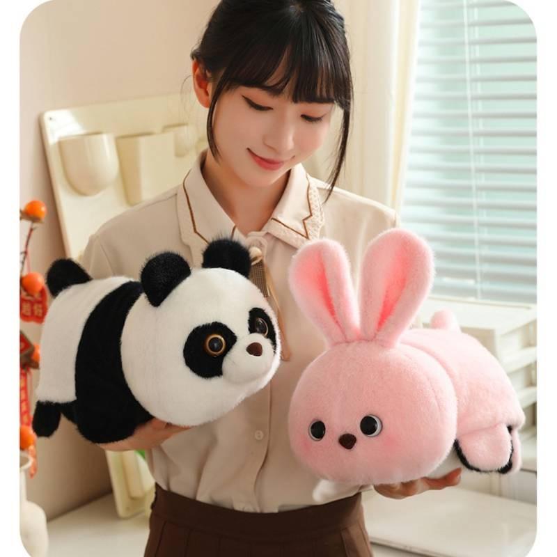 Flip Rabbit Dog Plush Toy Cartoon Duck Panda Husky Stuffed Doll Decoration 32cm