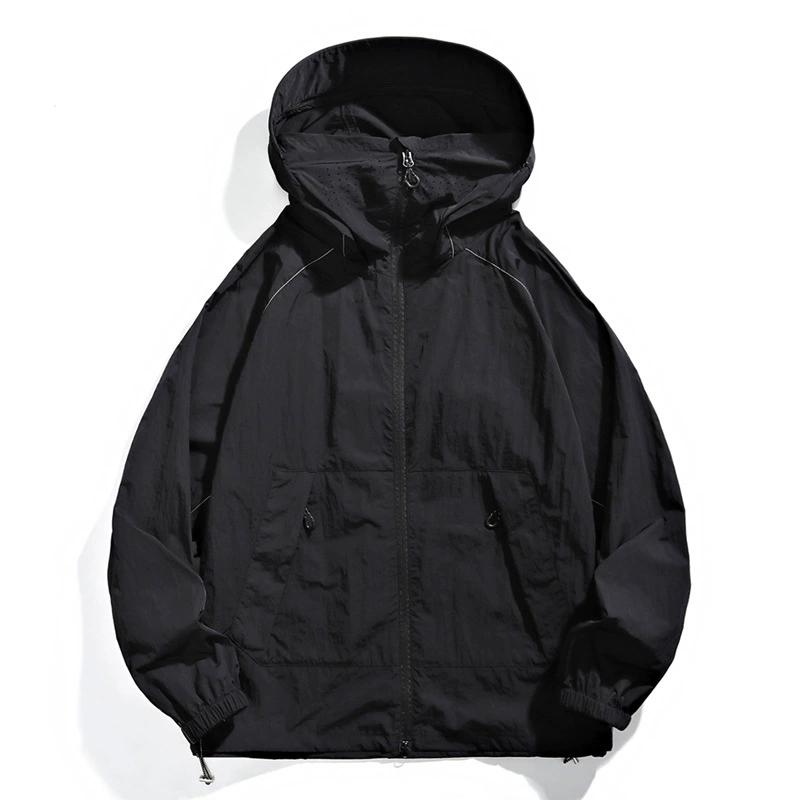 

Plus Size UPF 50+ Summer Hiking Jacket Men Waterproof Quick Dry Camping Windbreaker Trekking Fishing Outdoor Anti UV Clothes XS чёрный