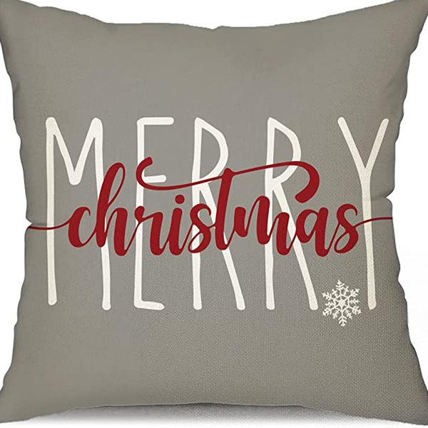 Christmas Pillowcase Nordic Striped Santa Letter Printed Cushion Cover Home Car Sofa Waist Pillowcase