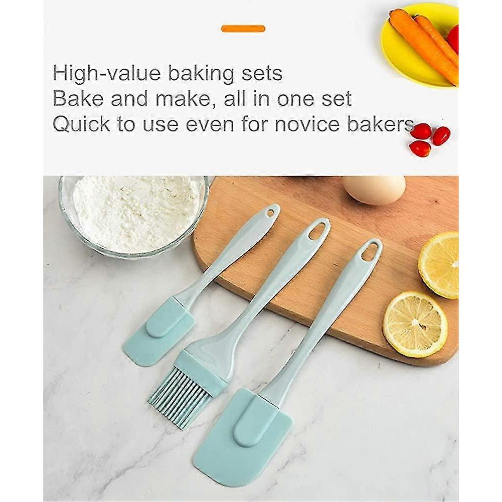 Pastry Brush Set, 3-piece Baking Set With Dough Scraper And Oil Brush, Silicone Gift Y