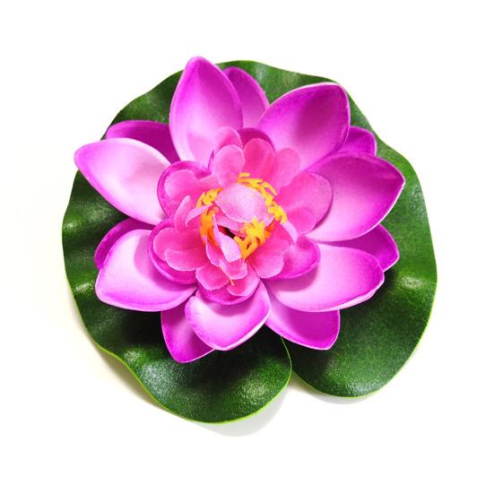 Floating Artificial Lotus Flowers with Lotus Leaf Realistic Faux Pond Plants Ornament for Lake Pool Aquarium Water Decoration