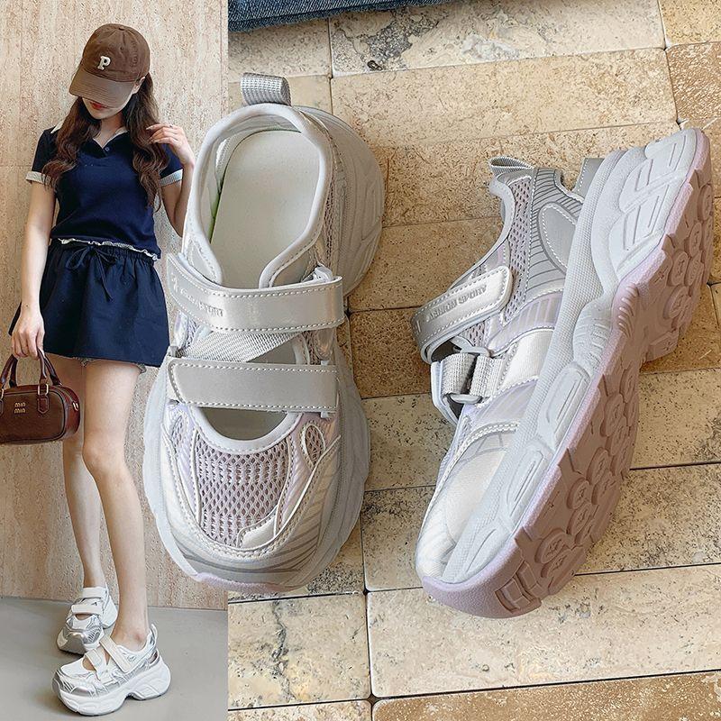 Baotou sports Velcro platform sandals women's summer new versatile dad shoes hollow breathable casual shoes