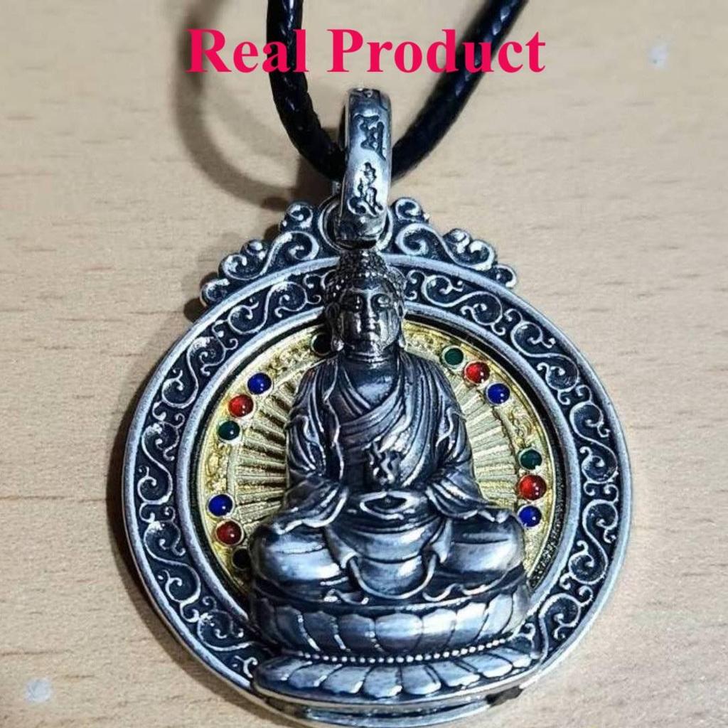 Thai Amulet Chinese Zodiac Buddhist Necklace Pendant Retro Vintage Protect Charm Talisman Powerful Money Wealth Success Health Lucky Unisex Men Women