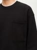 Men's Black Fleece-Lined Faux Two-Piece Round Neck Hoodie - 2025 Autumn/Winter Loose Pullover Top