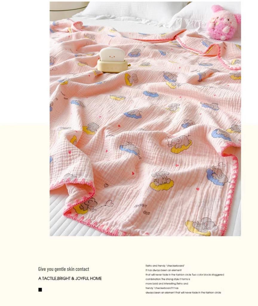Premium Antibacterial Cotton Gauze Quilt: Double Layer, Summer Nap or Sofa Blanket