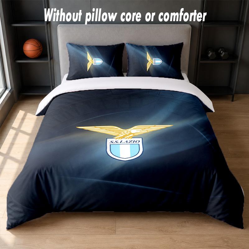 Lazio FC Design Bed Bedding Set 1 Duvet Cover + 2 Pillowcases Soft Breathable Household Bed Linens