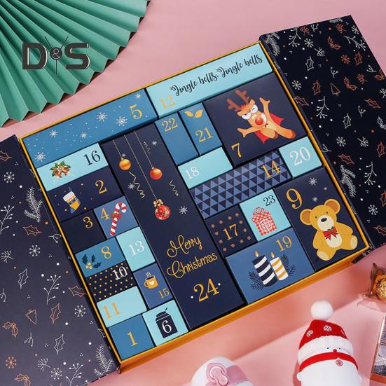 Vánoční adventní kalendář 24denní doplňovací odpočet Balení Krabice Kartonové krabice s čísly Dekorace prázdninového domu pro děti Dospělí