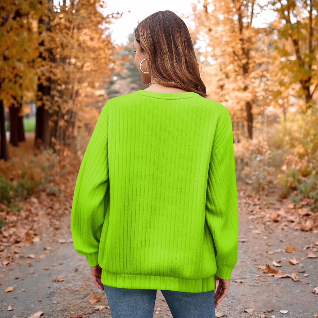 Women's Printed Lightweight Brushed-Cotton Round Neck Top