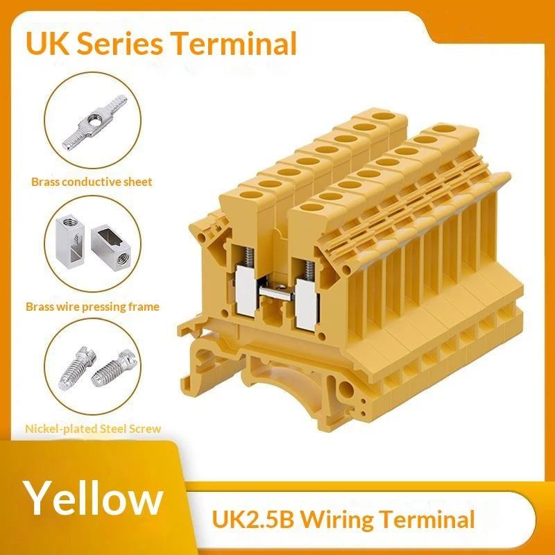 10 Piezas Bloque de Terminales Uk 2.5 Uk2.5B Conexión por Tornillo Tira de Conexión 2.5B Cable de 2.5 Mm² Conectores de Cable Eléctricos Carril DIN