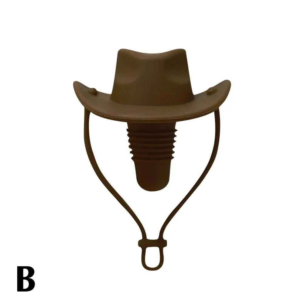 

Silicone Red Wine Stopper Western Cowboy Hat Creative Running Proof Home Wine Food Creative Western Sealing Fragrance Grade A1J0