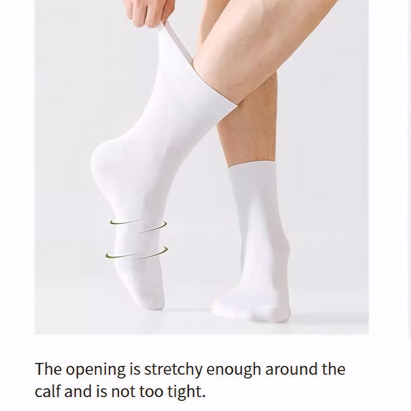 ZEXOLAP  High Quality Casual Men's Business Socks Summer Winter Cotton Socks Quick Drying Black White Long Sock Plus Size US