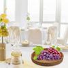 Woven Rattan Dessert Tray Wear-Resistant Anti-Fall Multi-Function Household Fruit Plate Stackable Serving Tray for Snacks Cakes