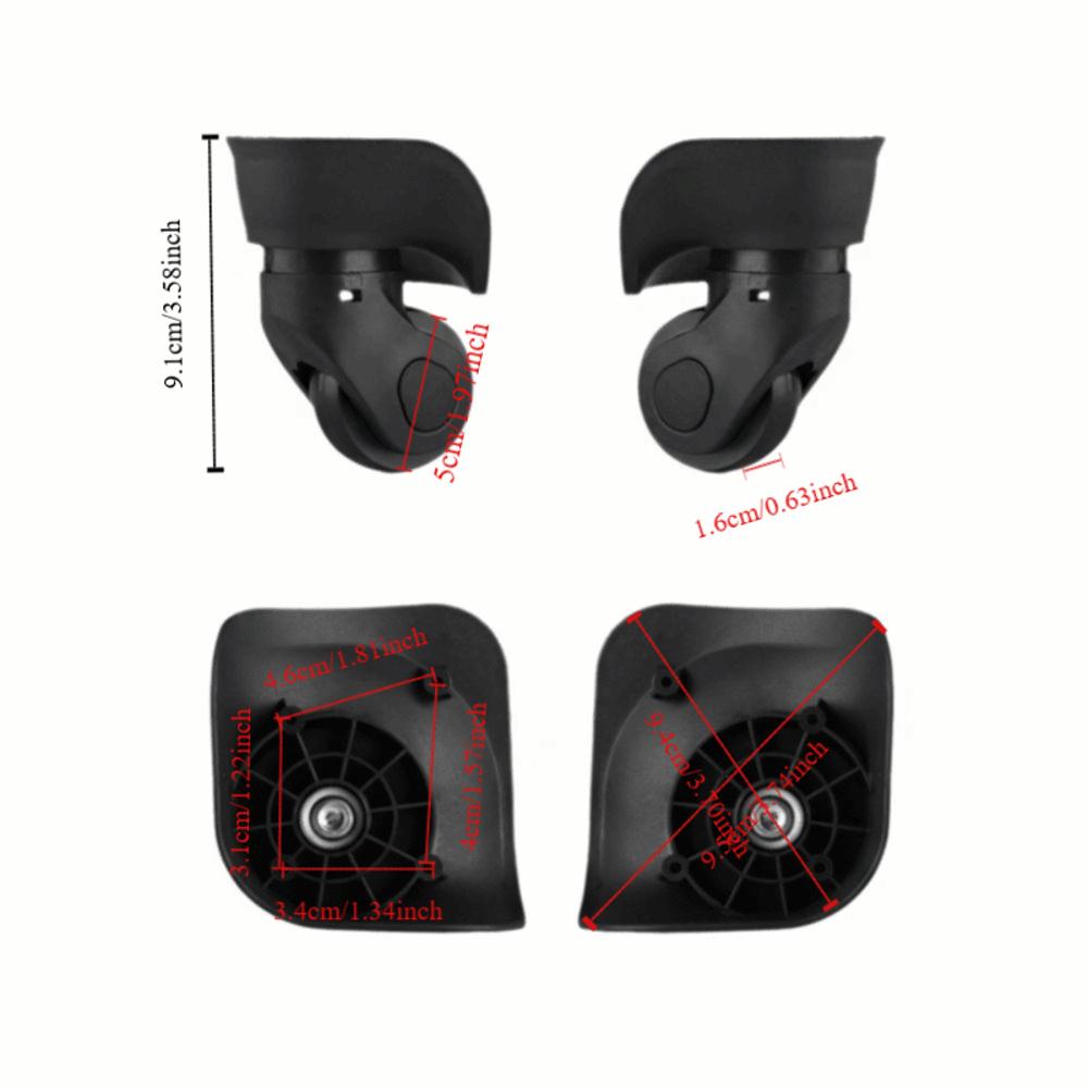 1 Pair ABS Luggage Replacement Wheels 360° Silent Spinner Wear-Proof Suitcase Wheels Replacement Luggage Repair Wheels