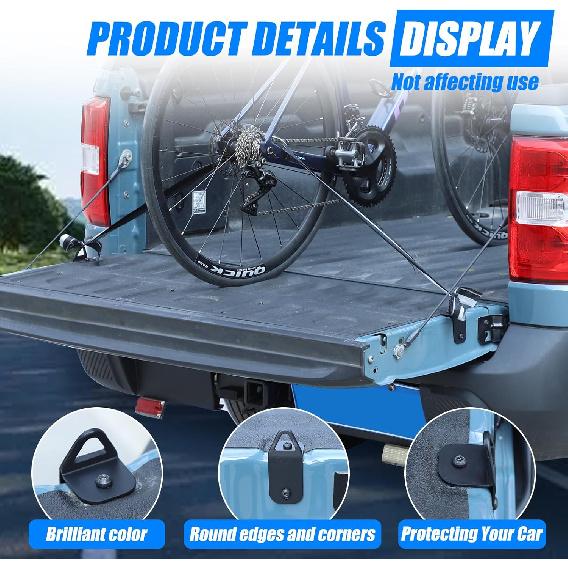 TOYCIDFG Car Tailgate Tie Down Anchors Compatible with Ford Maverick 2022-2025, Bed Rack Rail Accessories Trailers Hook Cargo Bolt Carbon Steel