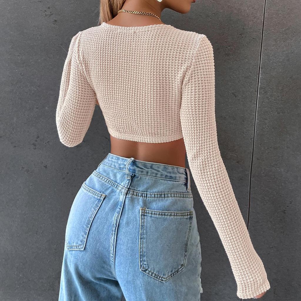 Women Square Neck Vintage Solid Sweater Pullovers Casual Long Sleeves Jumpers Autumn Female Slim Kintting Top