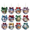 18/36Pcs Wood Christmas Tree Ornaments Santa Claus Shatterproof Xmas Tree Hangings Pendant Xmas Decorations DIY Christmas Ball