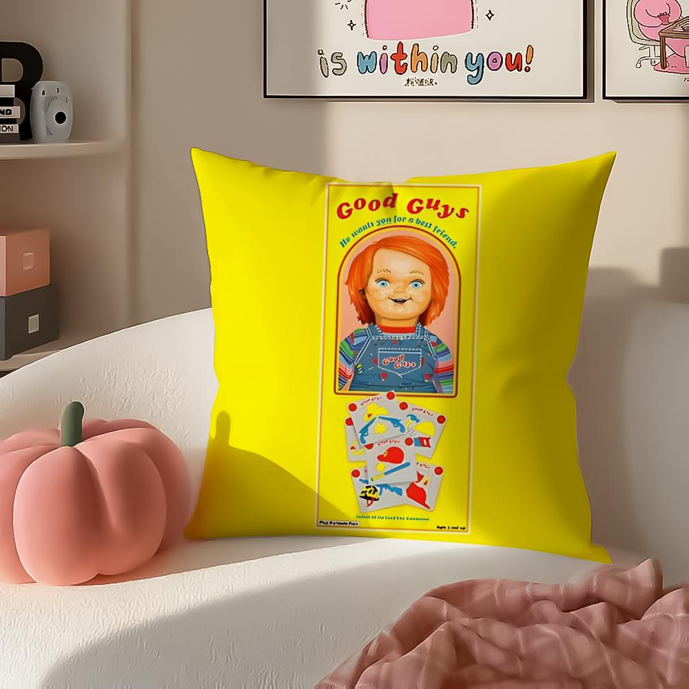 Horror creepy GGood GGuys Cushion Cover Pillowcase Short Plush Invisible zipper Room Sofa Cushion Cover 30X30cm