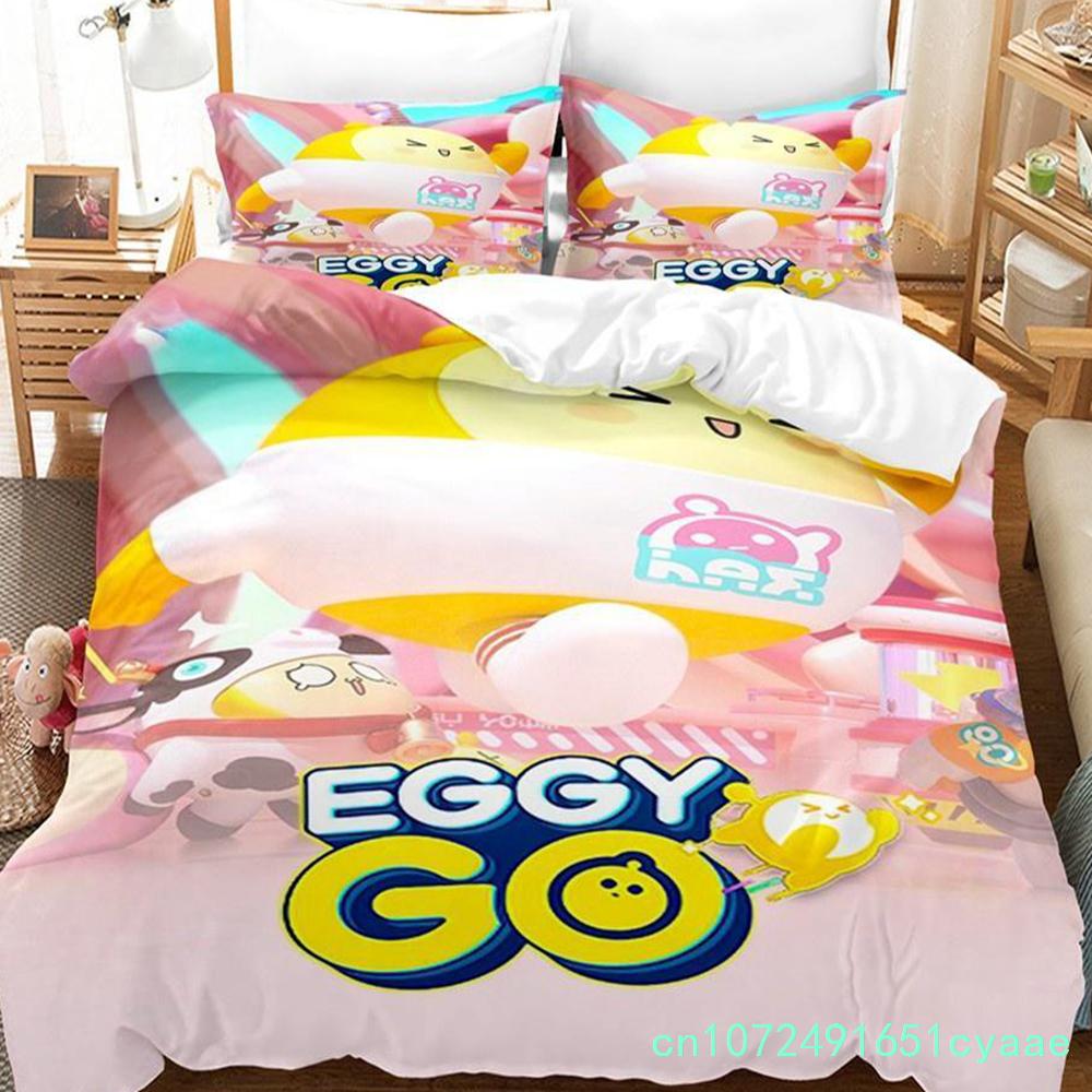 Tessuti per la casa Eggy Party Set Biancheria da Letto Federe Singolo Twin Full Queen King Biancheria da Letto per Bambini Stampa 3D Gioco Eggy Copripiumini
