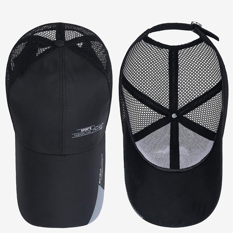 Summer Mesh Baseball Caps for Women Men Adjustable High Ponytail Hats Messy Cap Quick-Drying Hollow Snapback Sports Baseball Hat