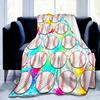 Baseball Throw Blanket for Bed Couch Sofa Living Room Decor Soft Warm Lightweight Flannel Blanket Ball Sport Theme Print Blanket
