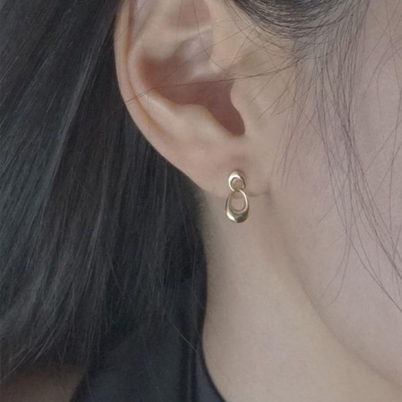 

youngglow 14k two ring earrings (1 pair) rose gold
