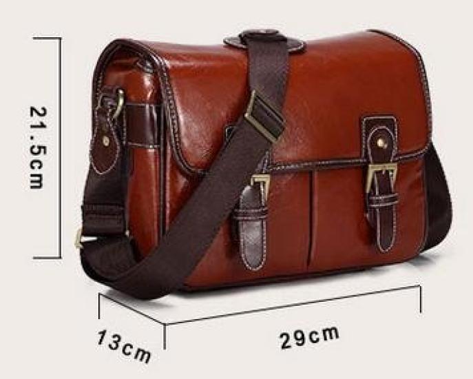 Giyomi British Style SLR Camera Bag Case Retro Genuine Leather Style Tailoring Bag/Shoulder (Waterproof) (Red Brown)