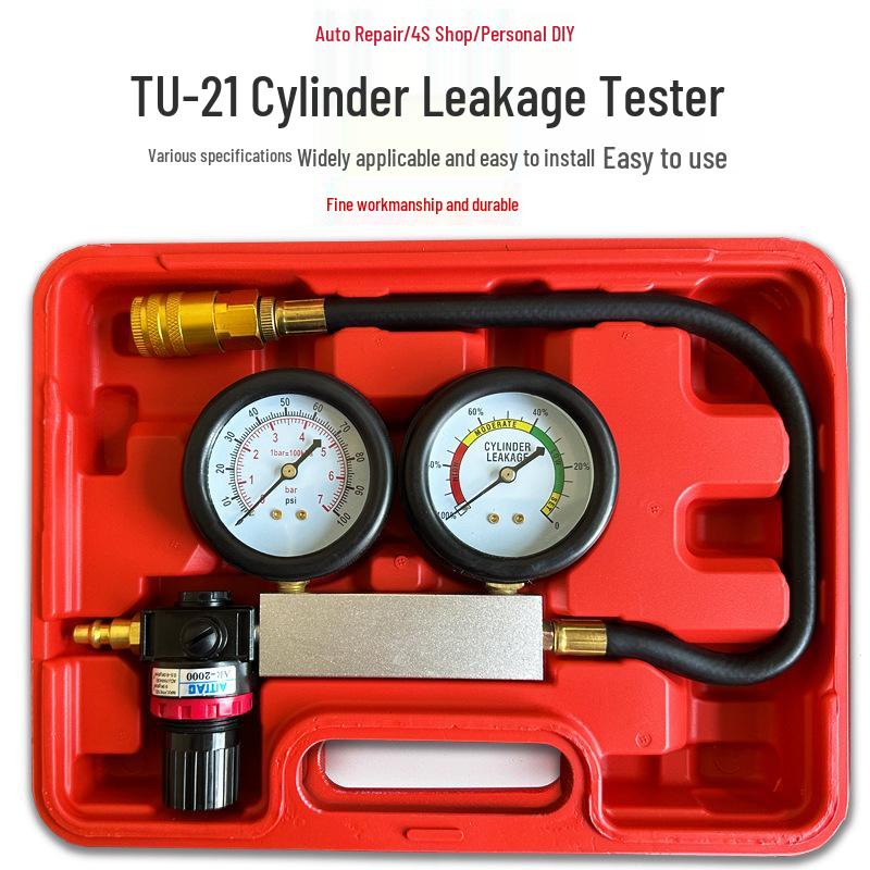 TU-21 Engine Cylinder Leak Tester - Automotive Diagnostic Pressure Gauge for Leak Detection