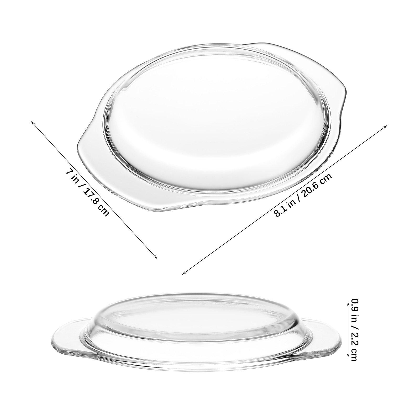 

Clear Glass Microwave Cover Splatter Proof Reusable Dish Lid for Oven Use Food Safe Heat Retention Cover 17.8cm for Burgers