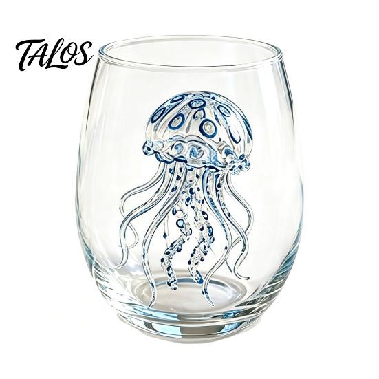 Durchdachtes Geschenk für Meeresliebhaber Meeresbewohner-Thema Klares Glas-Becher, Handgefertigtes Bemaltes Glasware, Handgefertigtes Borosilikatglasware Kreativ