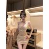 French Light Luxury Sequin Bodycon Dress - Elegant Patchwork Style for Women