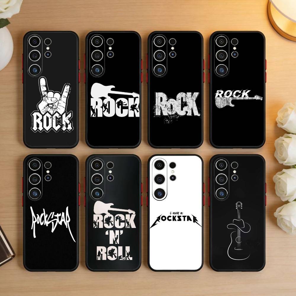 ROCKSTAR Phone Case For Samsung S26,S25,S24,S23,S22,S30,S21,Ultra,Plus,FE 5G Black Soft Cover