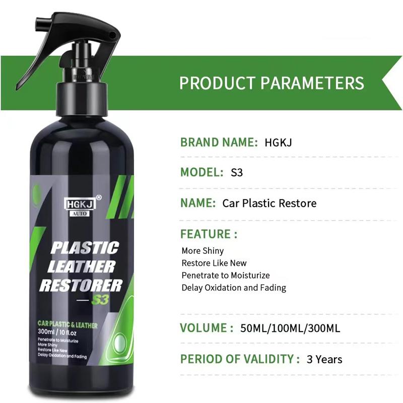 50ml Plastic Renovator Car Plastic Leather Renovator Back To Black Car Care Leather Repair Spray Polishing Interior Cleaning