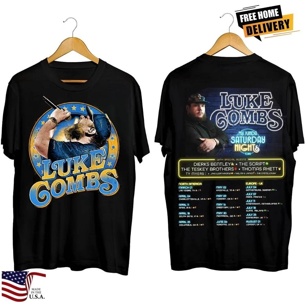 My Kinda Saturday Night Tour 2026 Luke Combs Double Sided T-Shirt PP2675