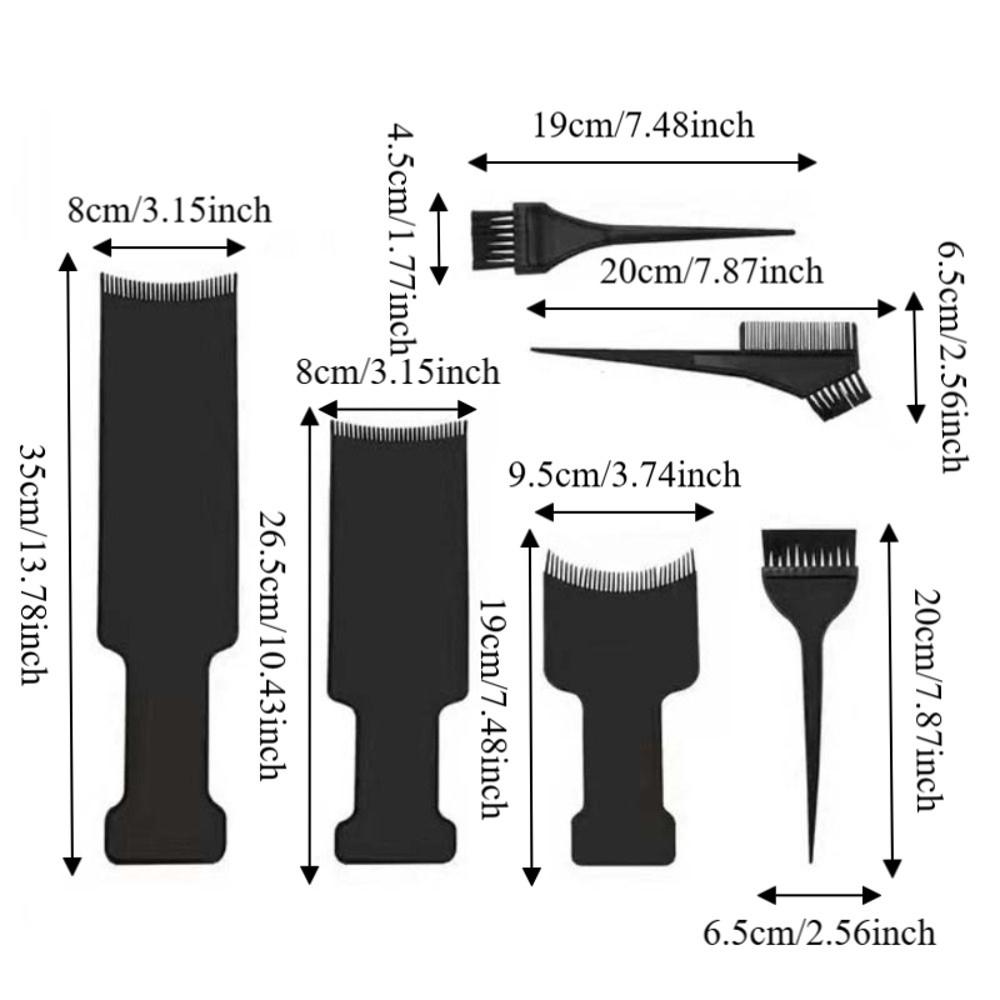 6Pcs/Set Professional Hair Applicator Brush Hairdressing Hair Highlight Dyeing Board Plate Salon