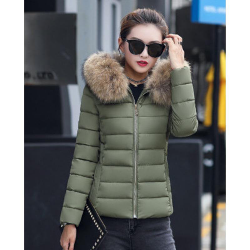 

Зимний новый короткий большой свитер с подкладкой, пальто женское, приталенное и стройнящее, маленькая куртка с подкладкой, пуховик, трендовый M армия зеленый