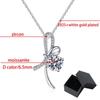 D color Plated White Gold 1ct Moissanite Pendant for Women D Color Bow-knot Sparkling 100% S925 Sterling Silver Jewelry