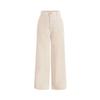 Women Corduroy High Waist Wide Leg Pants Solid Color Front Pocket Casual Loose Fit Trousers