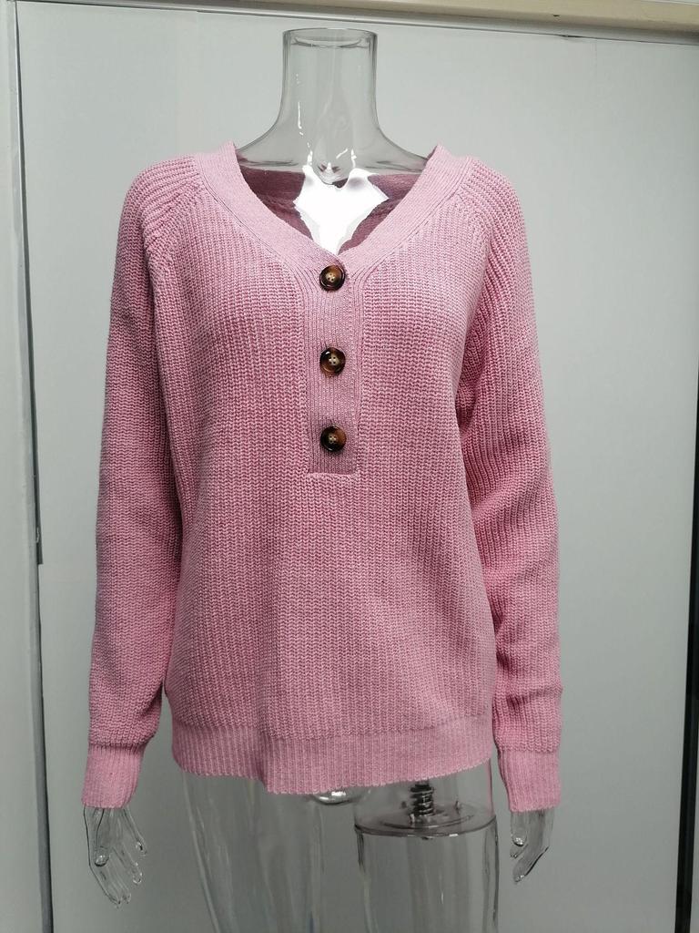 2025 Autumn/Winter Women's V-Neck Knit Sweater - European & American Style