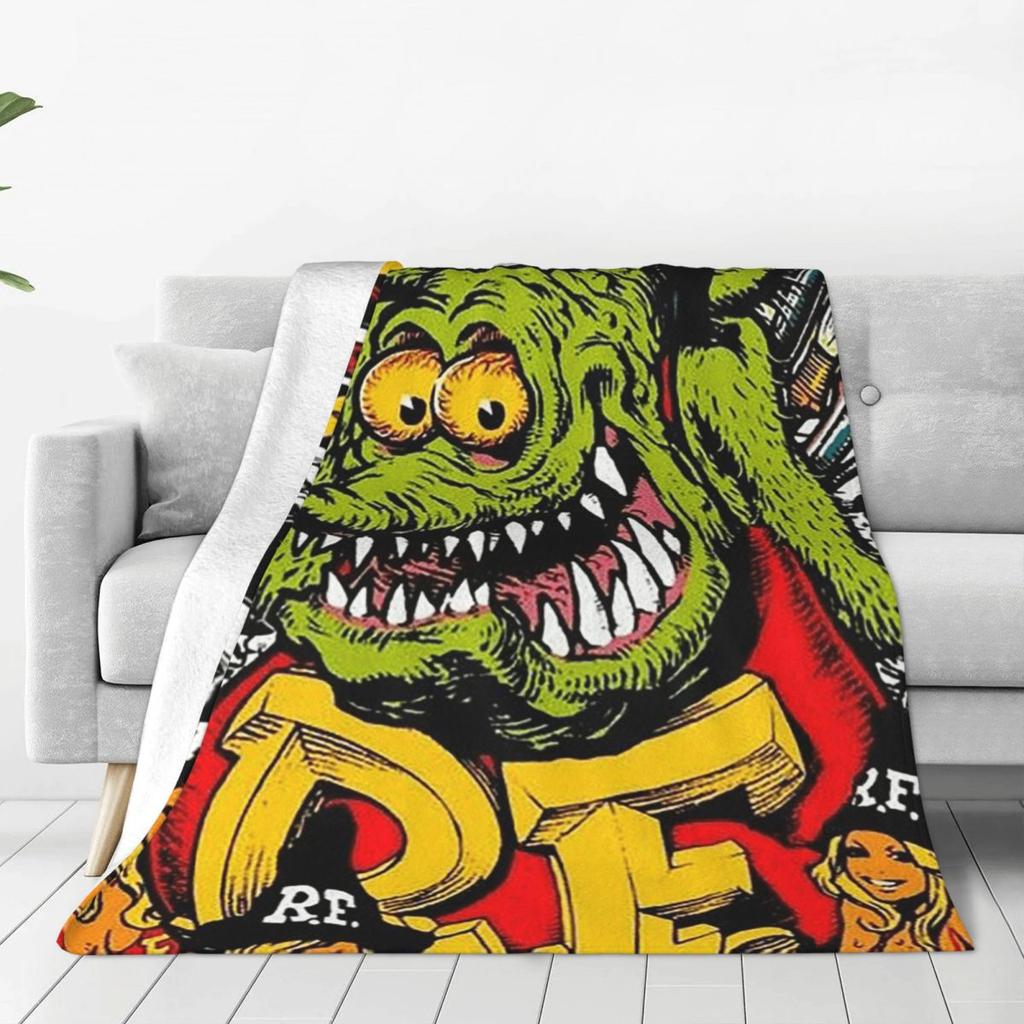 Tales Of The Rat Fink Anime Blanket Soft Warm Flannel Throw Blanket Bedspread for Bed Living Room Picnic Travel Home Couch