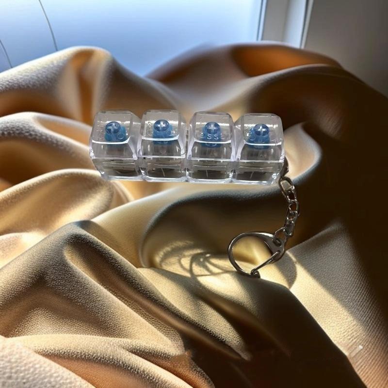 1 Stück 4 Tasten Finger Tastenkappen DIY Tastatur Klicker Spielzeug Knopf Tastenkappe Schlüsselanhänger für Erwachsene Stressabbau Spielzeug