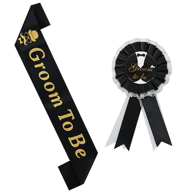 Bachelorette Party Decor Groom Bride To Be Sash Veil Badge for Wedding Bridal Shower Decoration Hen Party Supplies Team Bride